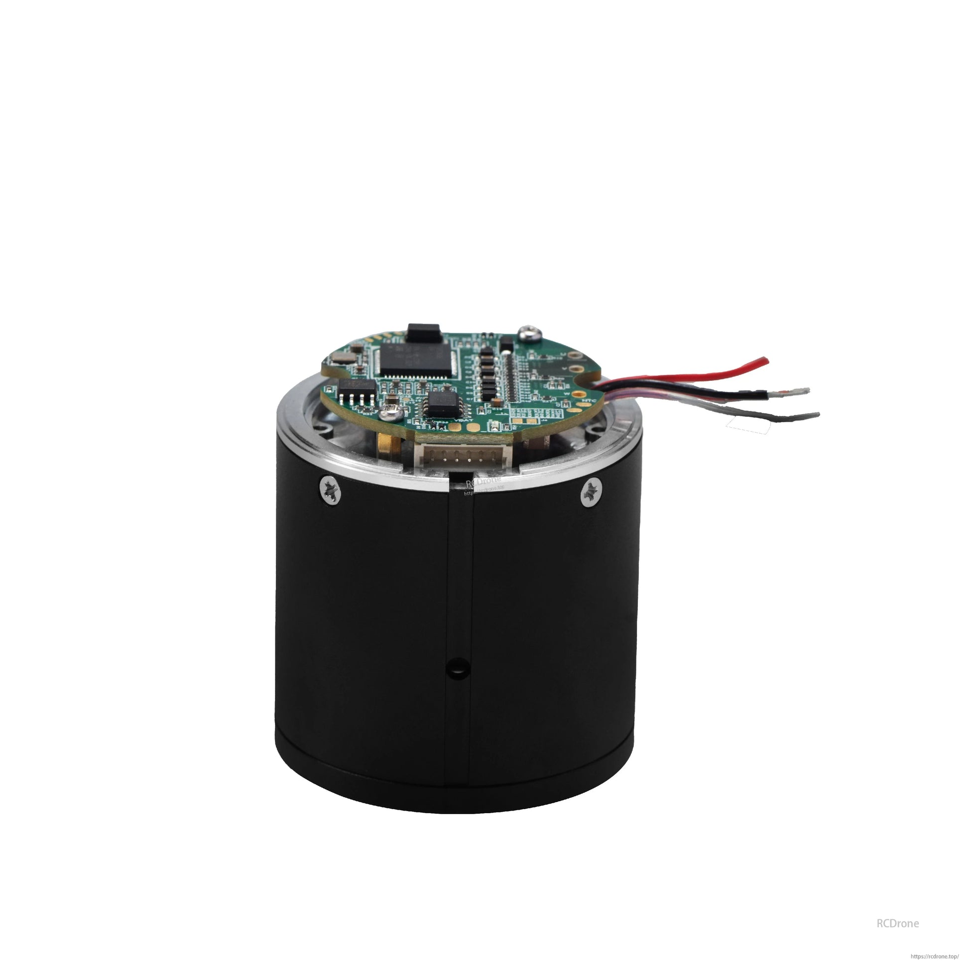 Compact robot joint module featuring planetary gear, dual encoder, CAN driver, and 24V 60W power.