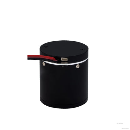 Compact black cylindrical robot joint with red cable, dual encoder, CAN driver, 8:1 gear, and 24V 60W power.