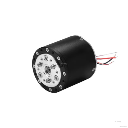 The SteadyWin GIM3510-8 features an 8:1 gear, CAN driver, dual encoder, 24V/60W power, and compact black cylindrical design with exposed wiring.