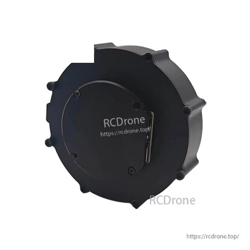 SteadyWin GIM8108-8 motor: 48V, 336W, 8:1 ratio, 7.5 N·m torque, IP54, CAN, Type-C, 16-bit encoder, black housing with mounting holes.