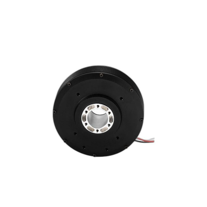 SteadyWin PM100 24V motor front view with central mounting hub and round black housing