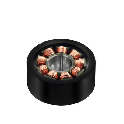 SteadyWin WK1105 12V compact motor stator with copper windings inside black housing ring, top view