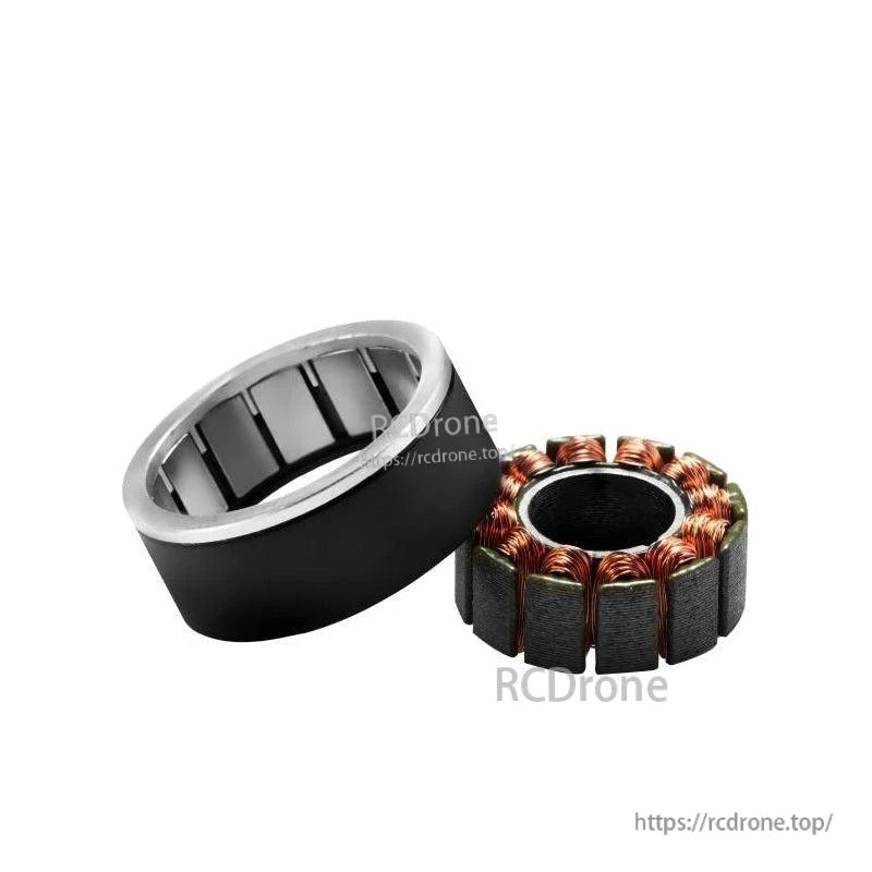 Waterproof 12V DC frameless motor with copper coils, black casing, and high torque for RC servo use.