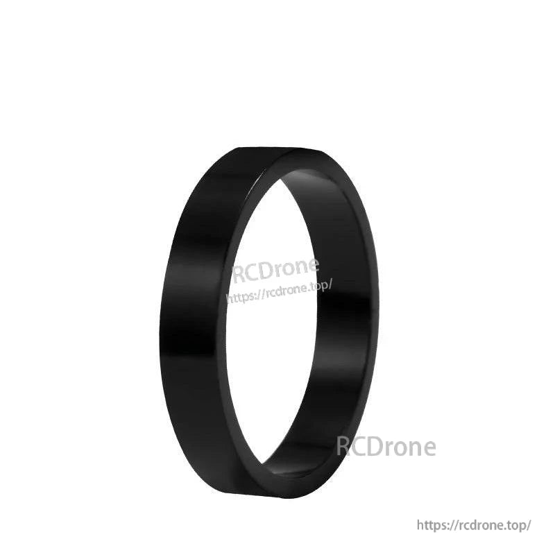 Black ring with smooth glossy finish displayed.