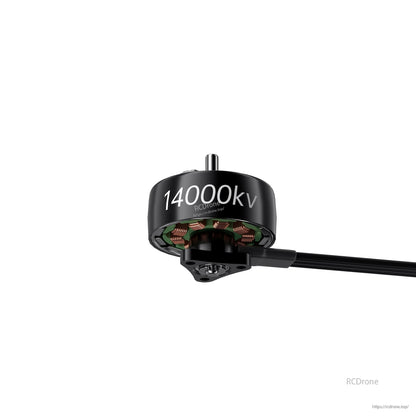 Sub250 1103 14000KV motor underside view showing copper windings and four-hole mount pattern