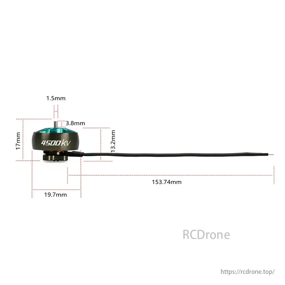 Sub250 1404 4500KV Brushless Motor, The design enhances airflow and cooling, reducing heat buildup during intense flights.