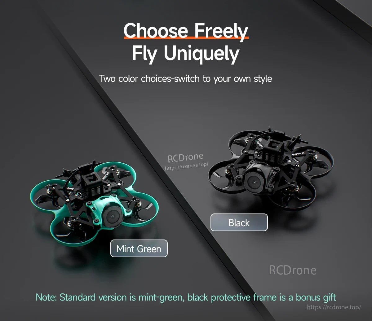 Color options for DollyFly16: mint green standard version and black protective frame bonus gift