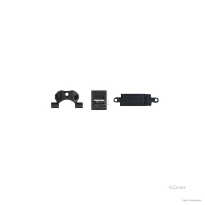 Mounting accessories set with curved clamp piece, small block spacer, and rectangular foam pad