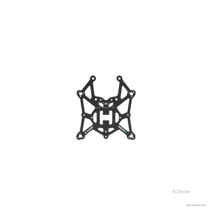 Black main frame plate with arm cutouts and multiple mounting holes