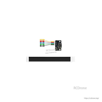 USB-C breakout board with labeled wire pads and included ribbon cable for electronics wiring