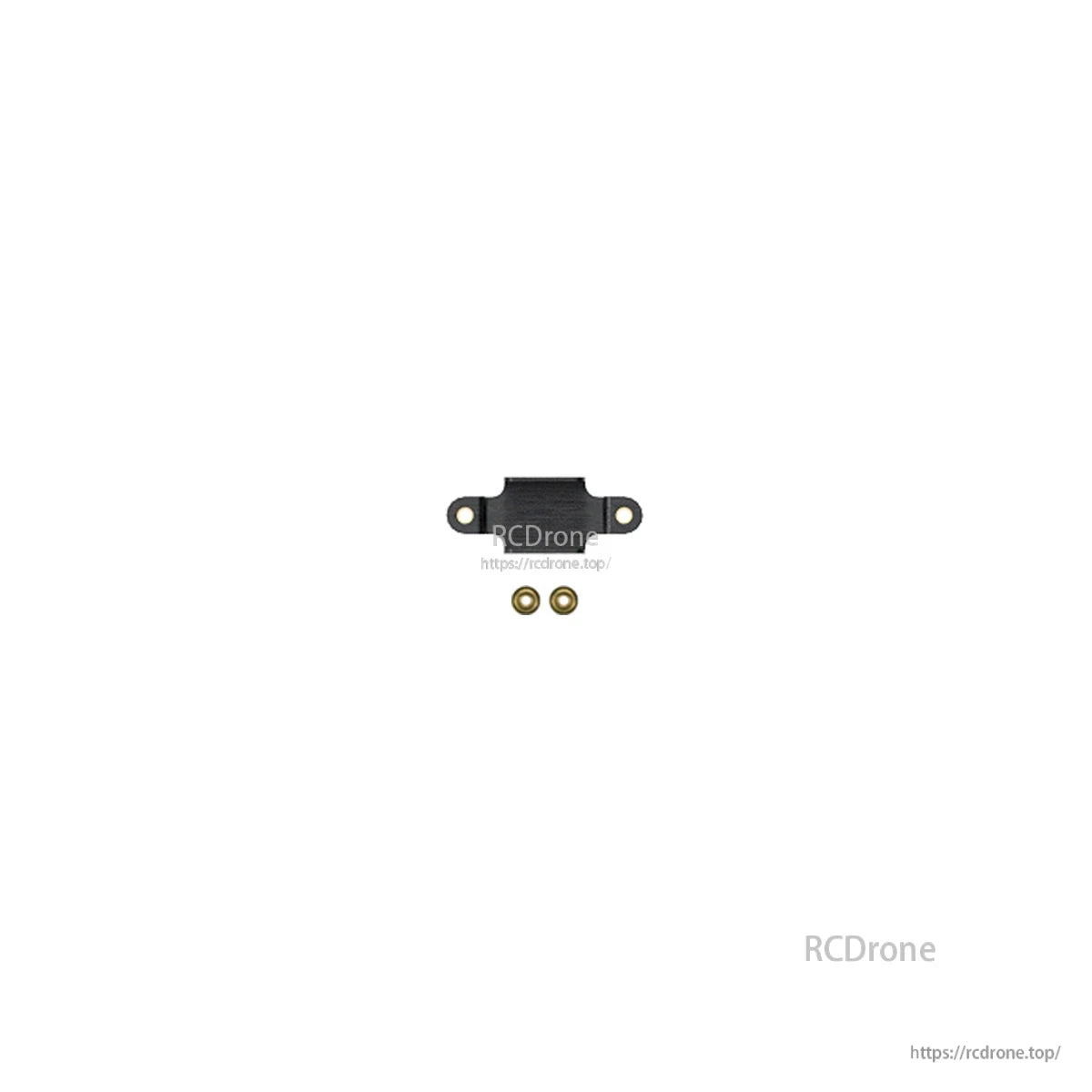 Small bracket plate with two brass inserts included in the parts kit
