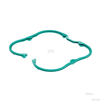 Teal duct guard ring set shown alone, four-corner duct outline for 2.5 inch prop frame