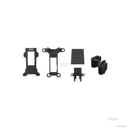 3D printed frame parts set including camera/stack mounts and two black blocks