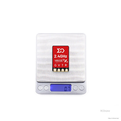 Receiver placed on digital scale showing weight measurement display