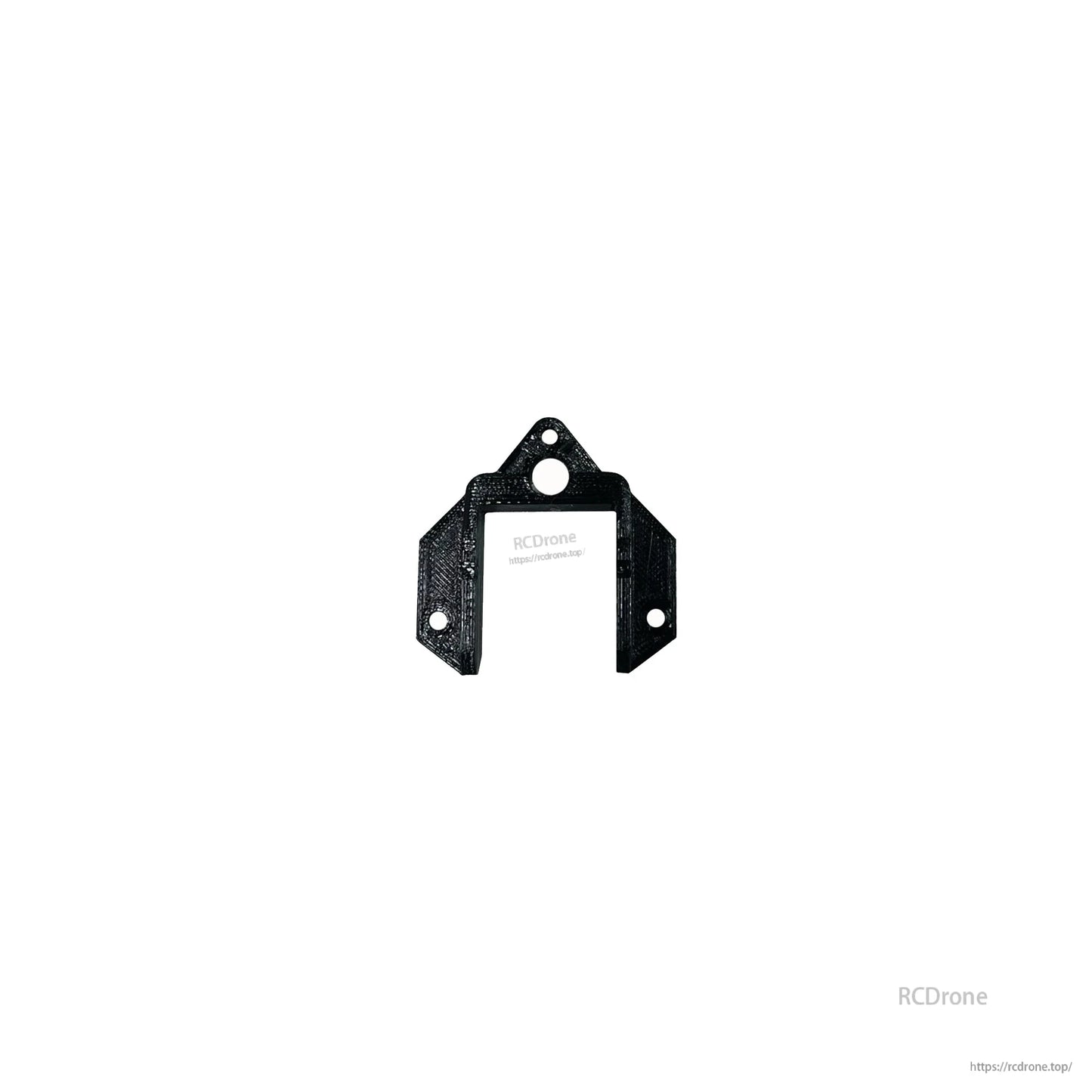 Small carbon fiber bracket with three mounting holes, U-shaped cutout