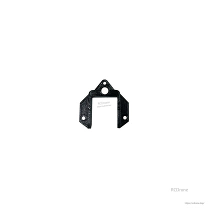 Small carbon fiber bracket with three mounting holes, U-shaped cutout
