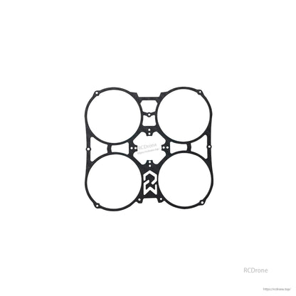 Carbon fiber duct/guard plate with four circular openings and central mounting cutouts