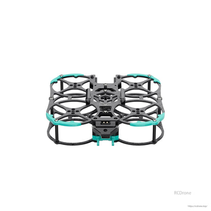 Rear view of ducted drone frame showing center stack area and rear connector opening