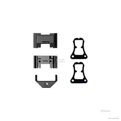 Assorted mounting brackets and carbon plates, including two matching side plates and clamp parts