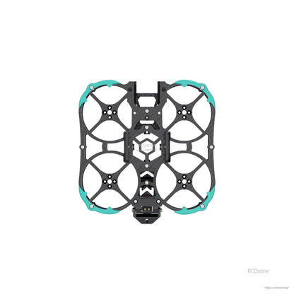 Top plate for ducted frame with four motor cutouts and integrated front mount section