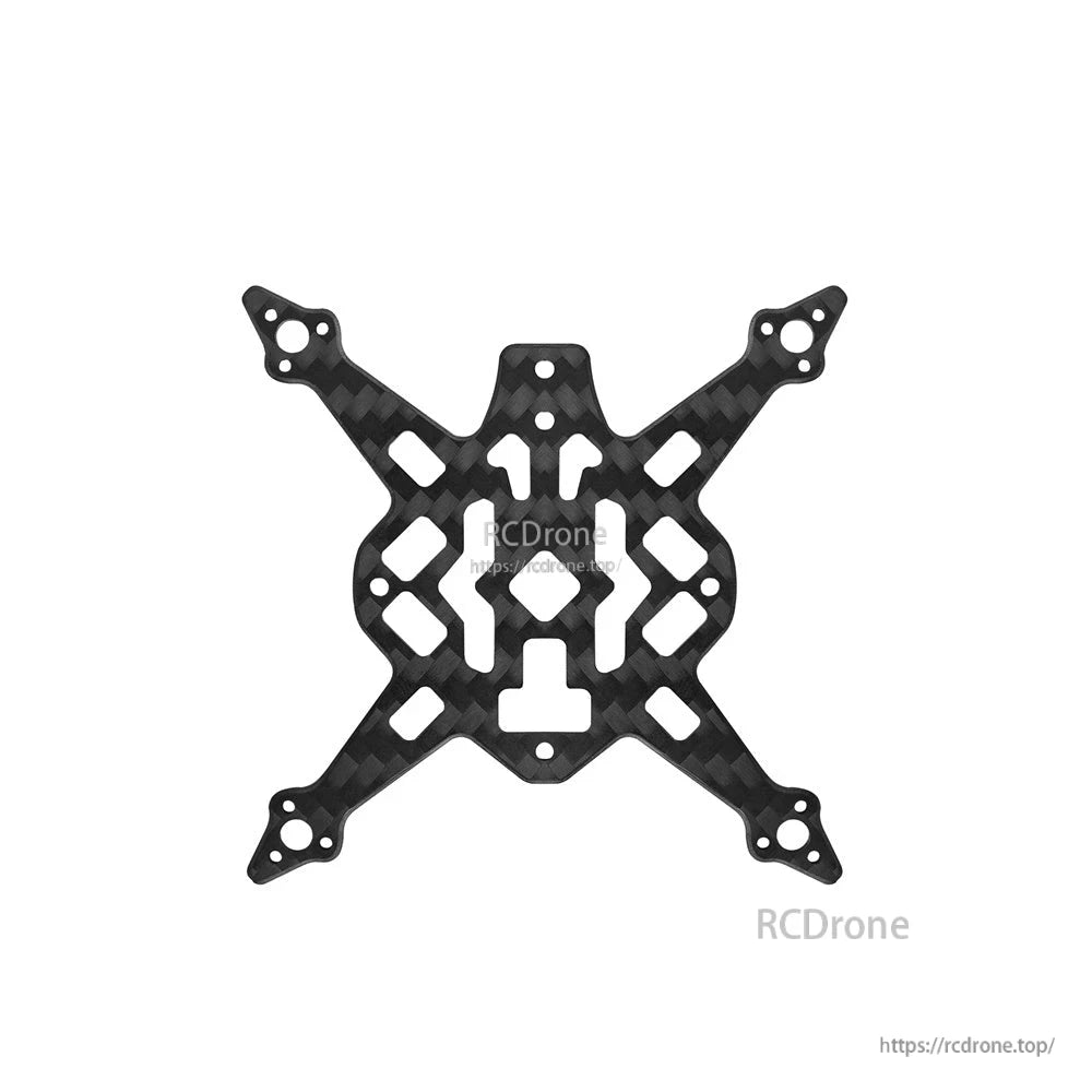 Carbon fiber X frame plate only, top view showing motor arm holes and center cutouts