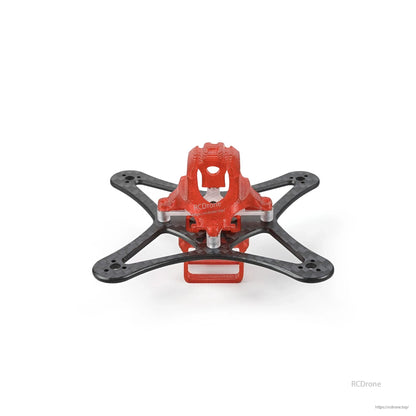 Red canopy Nanofly20 frame assembly, front view showing camera mount opening and cradle