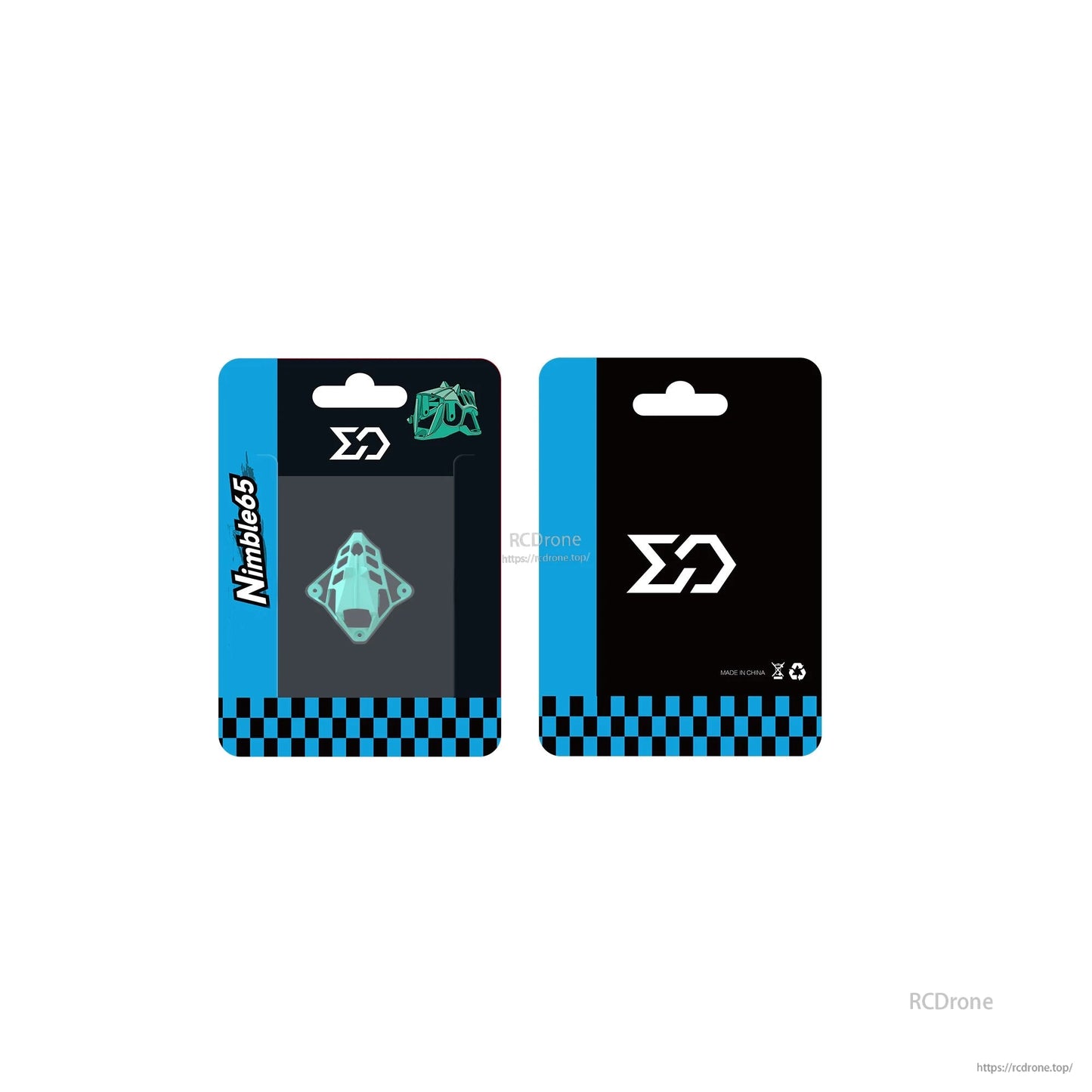 Retail packaging for Sub250 Nimble65 O4 frame parts upper hood (front and back)