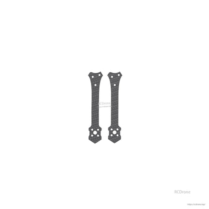 Pair of carbon fiber replacement arms for FPV drone frame, two pieces shown on white background