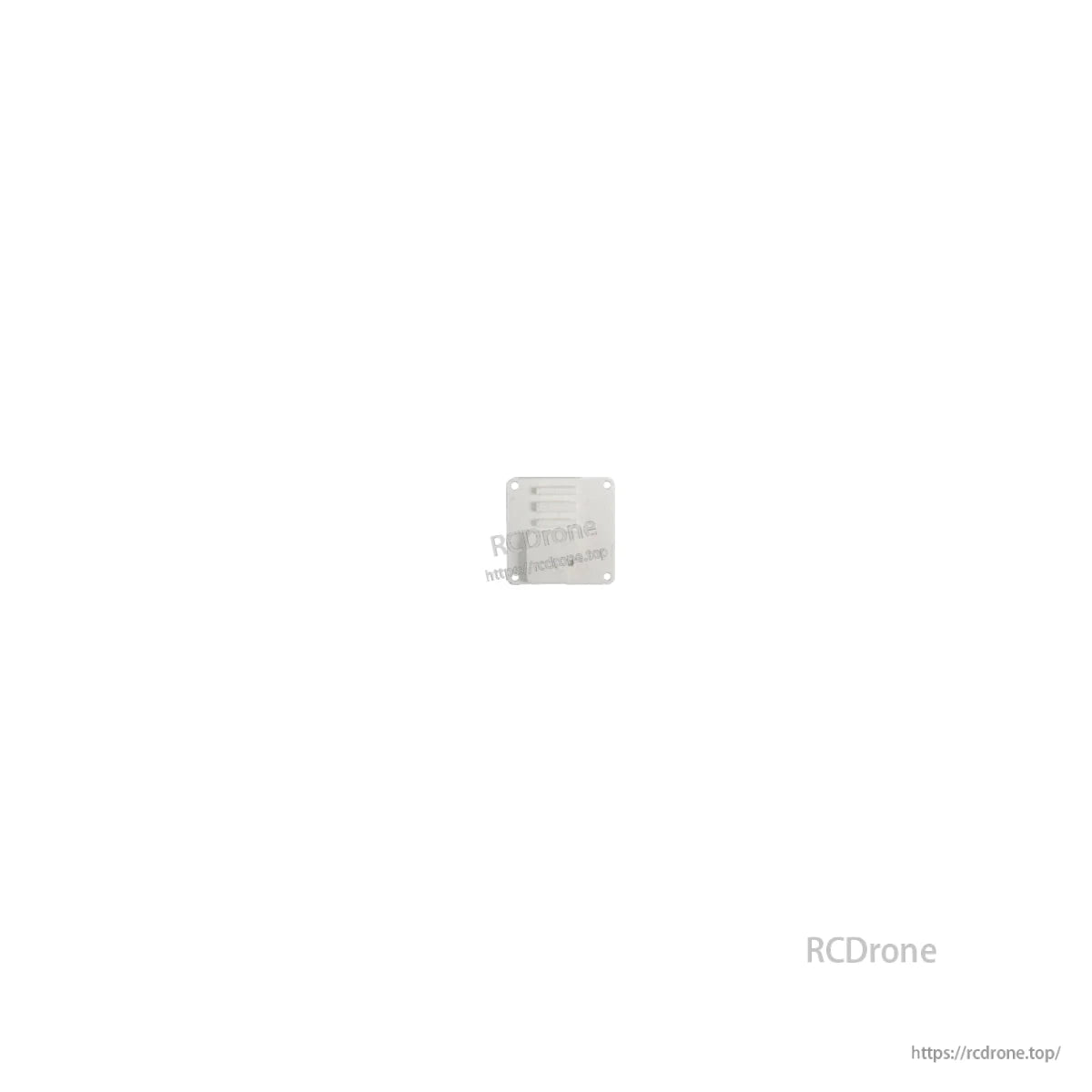 Silver aluminum mounting plate with cutouts and four corner holes