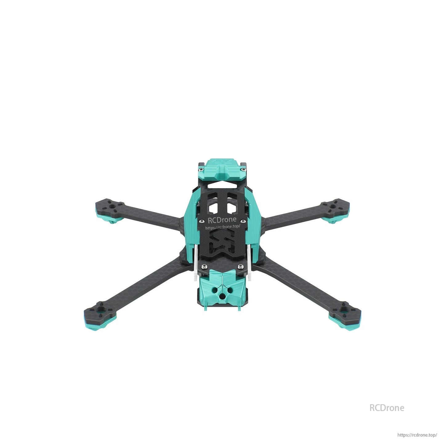Bottom view of the frame showing central plate cutouts and arm mounting points