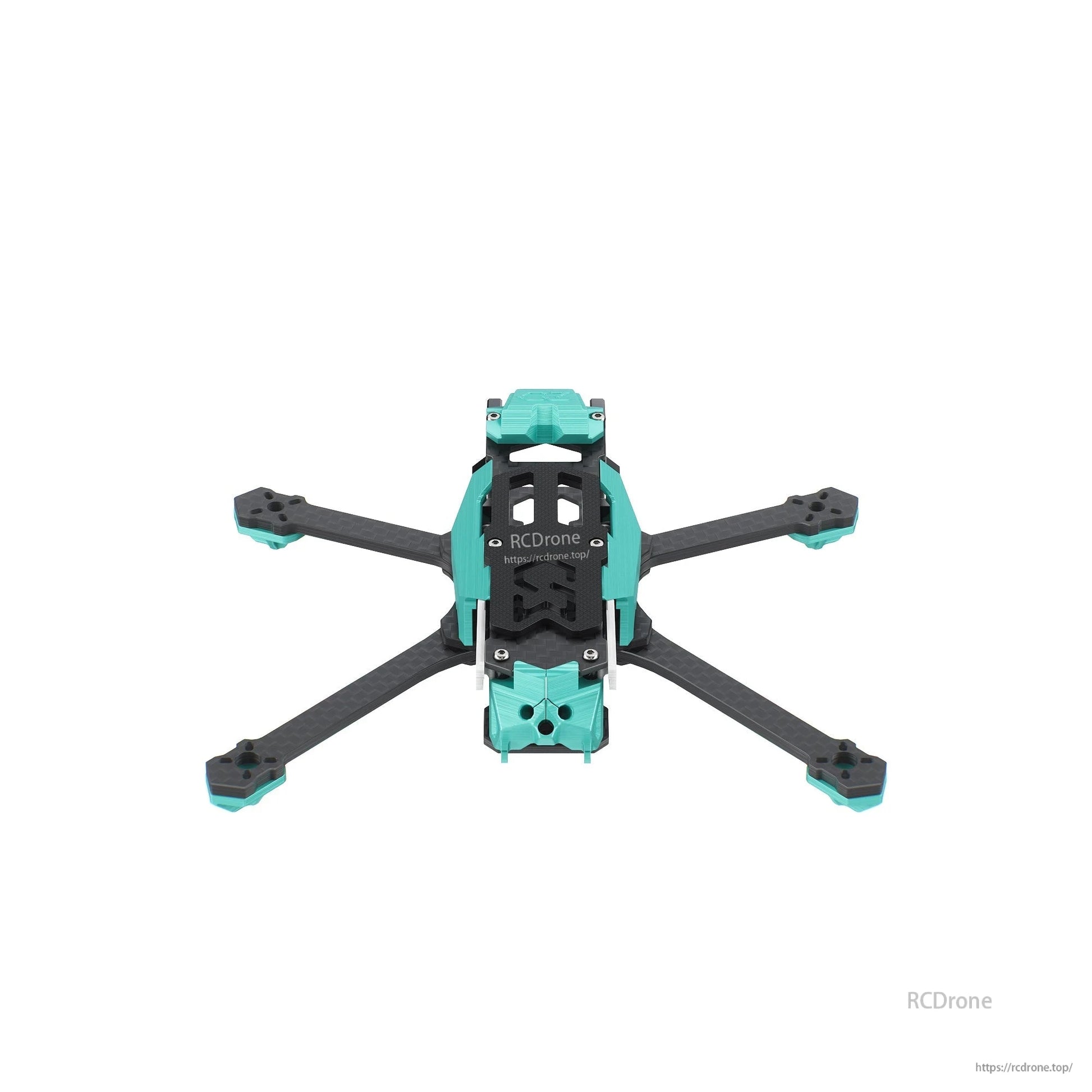 Bottom view of the frame showing central plate cutouts and arm mounting points