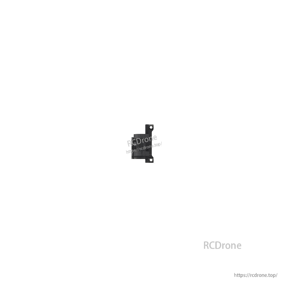 Black metal bracket or side mount plate with two tabs and screw holes