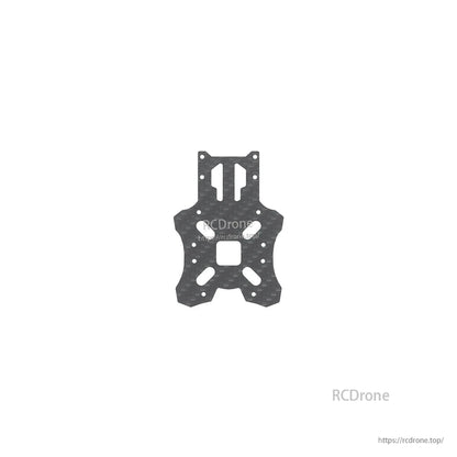 Carbon fiber main bottom plate with multiple slots, mounting holes, and center square cutout
