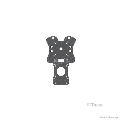 Carbon fiber top plate with multiple mounting holes and large rear hexagonal cutout
