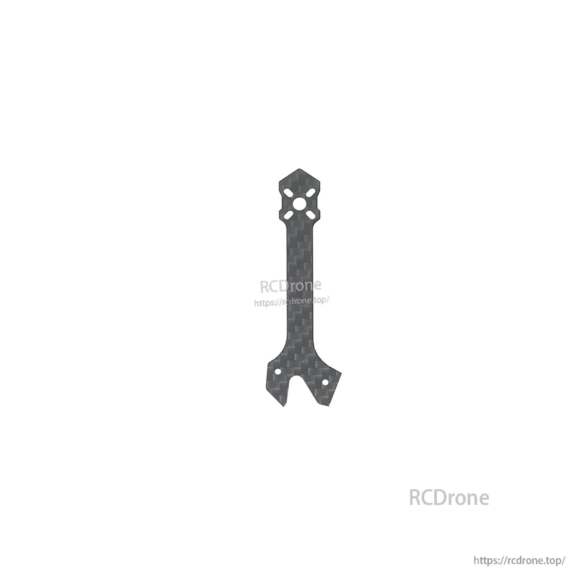 Single carbon fiber replacement arm with motor mounting holes and notched base