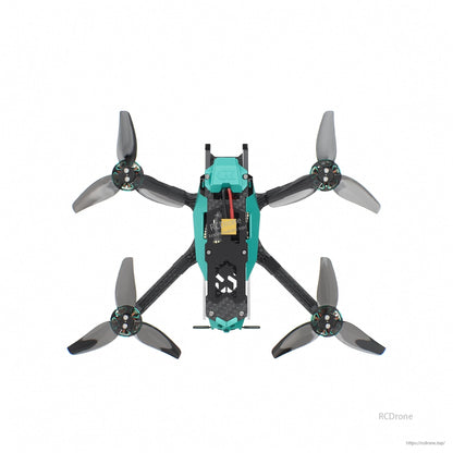 Top-down view with arms extended, showing wiring path along center and mounting points