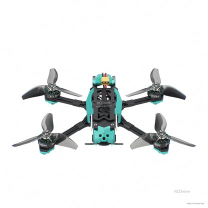 Underside view showing bottom plate, motor bases, and battery connector on top edge