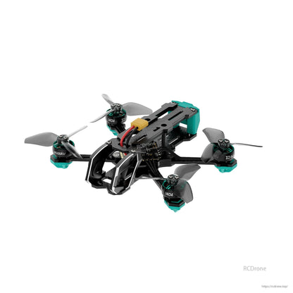 Angled side view highlighting exposed wiring, carbon top plate cutouts, and motor layout