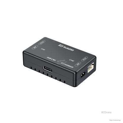 Angled side view highlighting USB-C input port and vented housing details