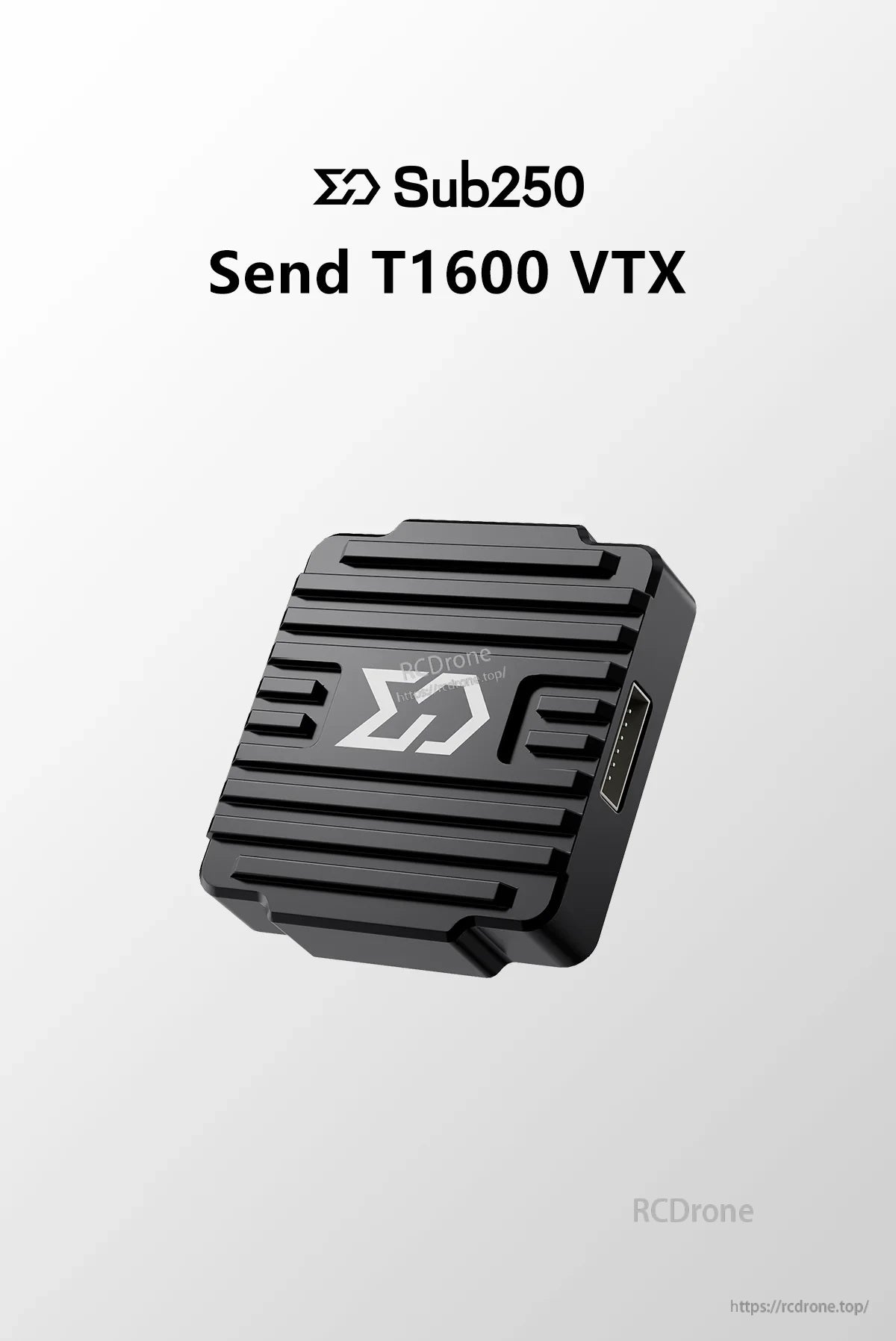 Sub250 Send T1600 VTX 5.8GHz FPV video transmitter in CNC aluminum heatsink-style case