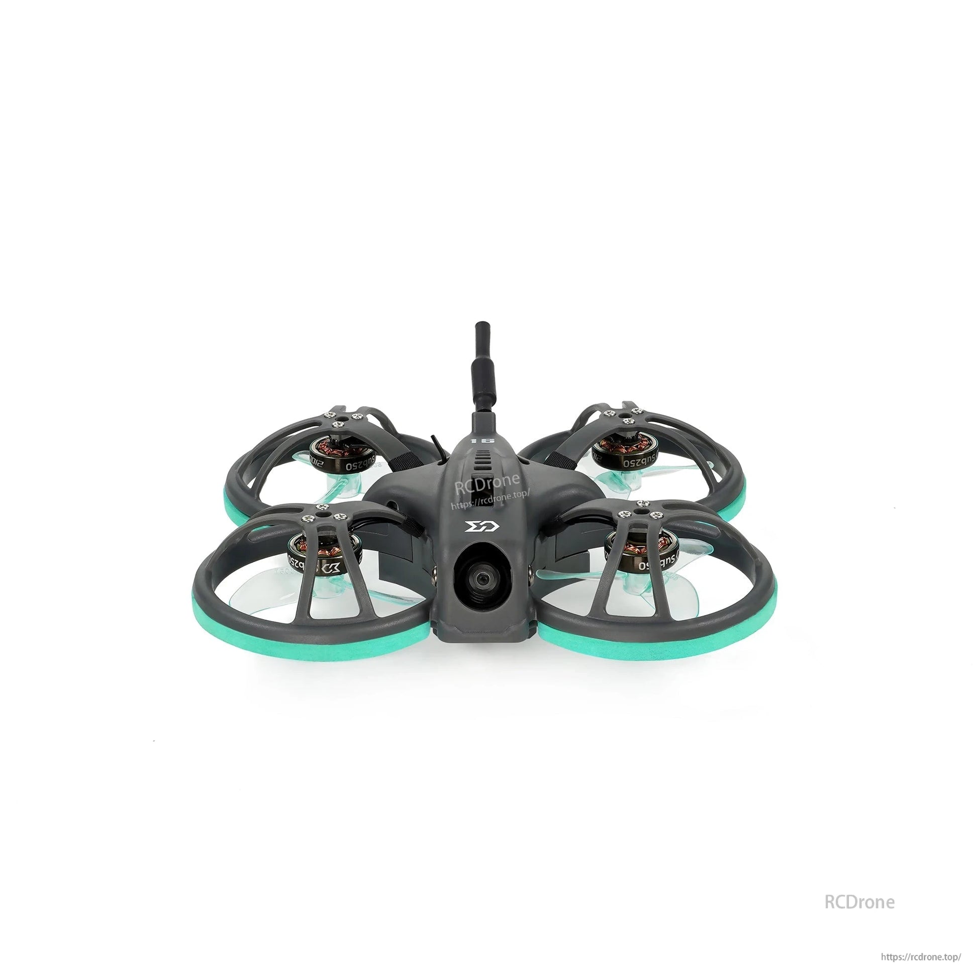 Sub250 Whoopfly16 HD Zero mini whoop head-on front view with FPV camera and ducts