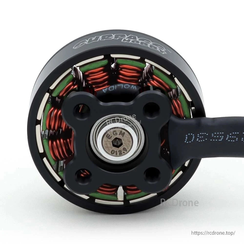 Rear mounting face of BAT B3010 motor showing bearing, screw holes, and copper windings