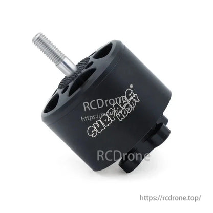 Angled side view of black B3220 drone motor with Surpass Hobby logo and mounting base
