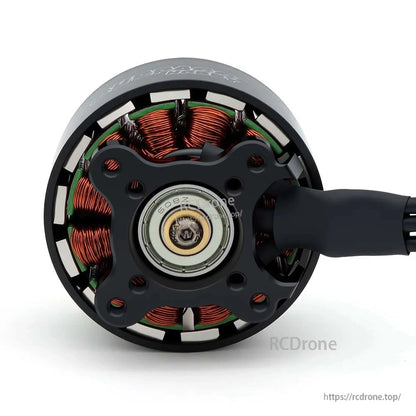 Rear mounting face of BAT B5322 brushless motor showing copper windings and bearing