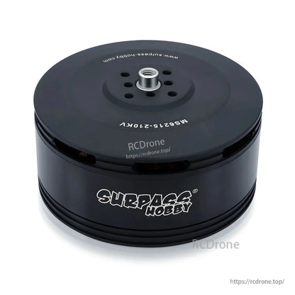 MS6215 210KV brushless motor with Surpass Hobby side logo and threaded shaft