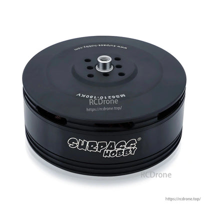 MS6210 180KV brushless motor with Surpass Hobby side logo and threaded shaft