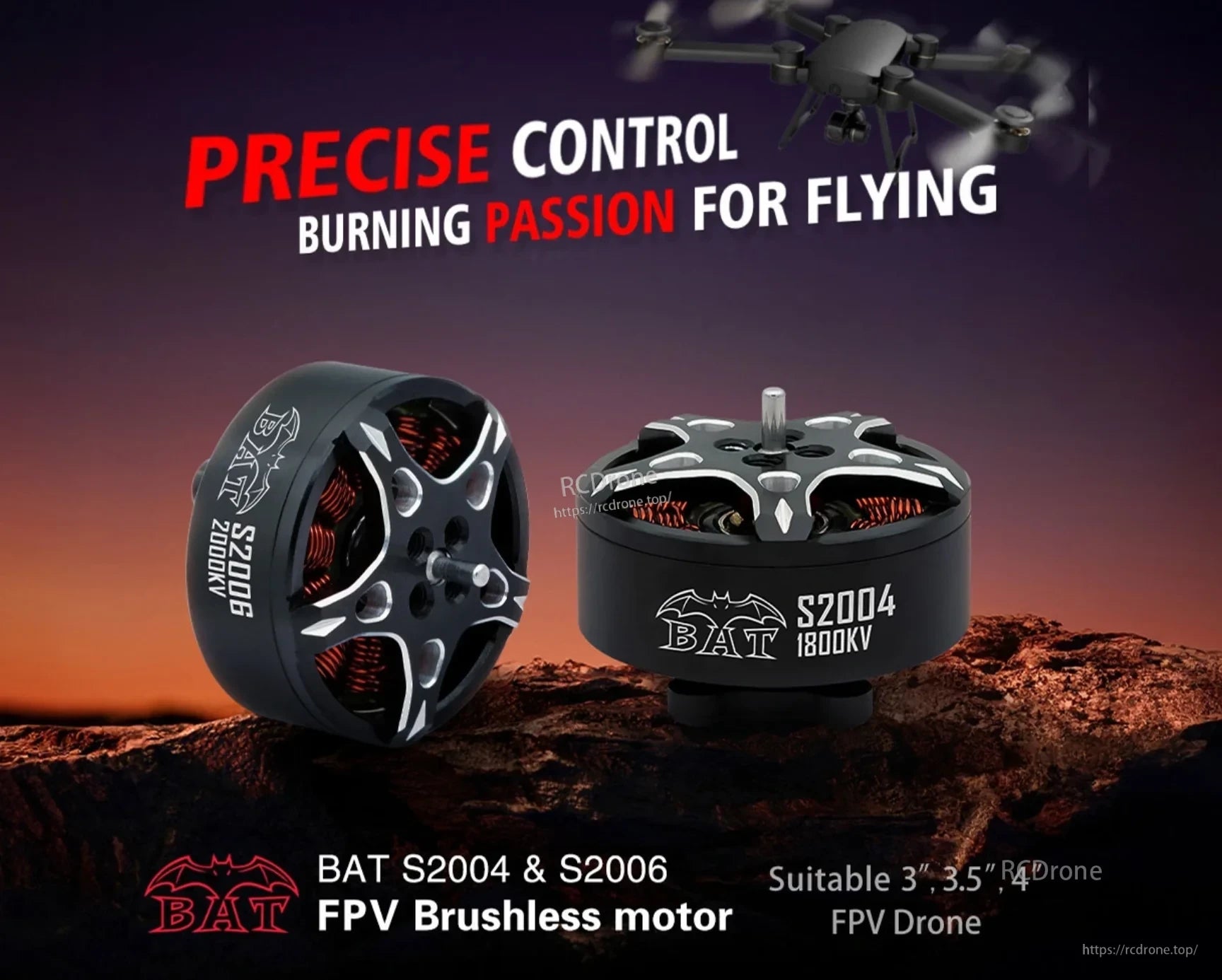 Surpass Hobby BAT S2004 and S2006 brushless motors for 3 to 4 inch FPV drones