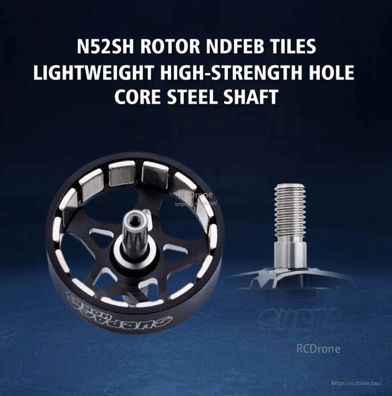 N52SH NdFeB rotor magnets and hollow steel shaft components for BAT motor