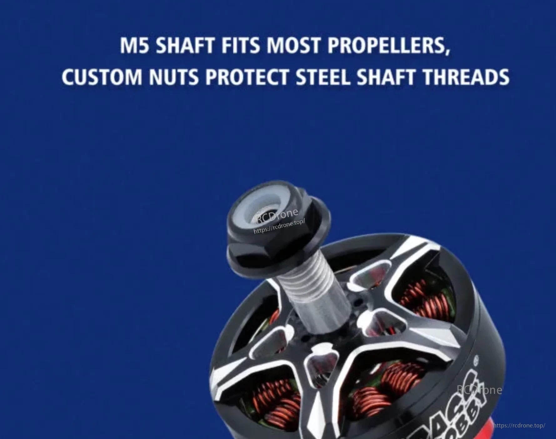 BAT S2306.5 FPV motor with threaded M5 propeller shaft and included M5 nut