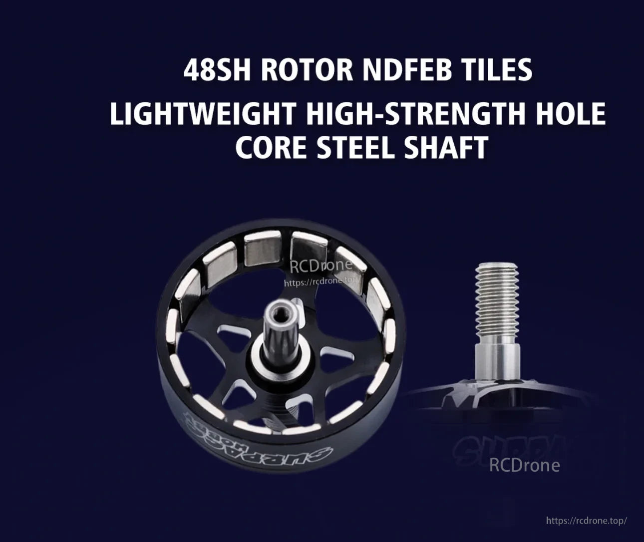 S2807 rotor bell with 48SH magnet tiles and hollow-core steel shaft